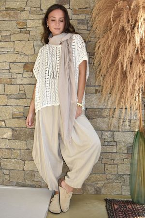 Destino Crochet Tank Top White